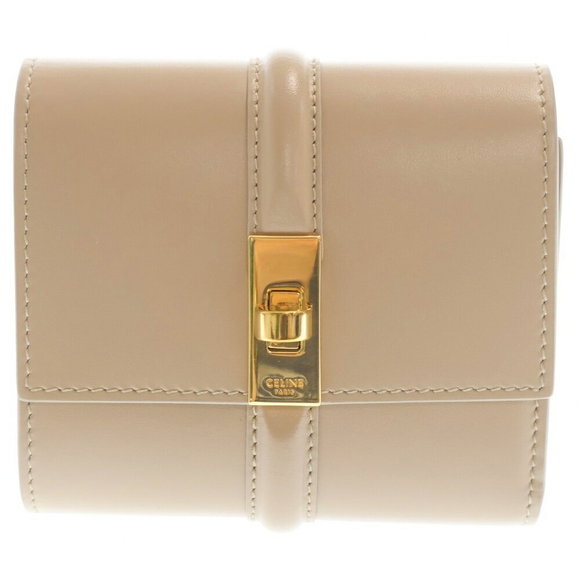 Celine Trifold Calfskin Beige Seize Wallet - Picture 1 of 5